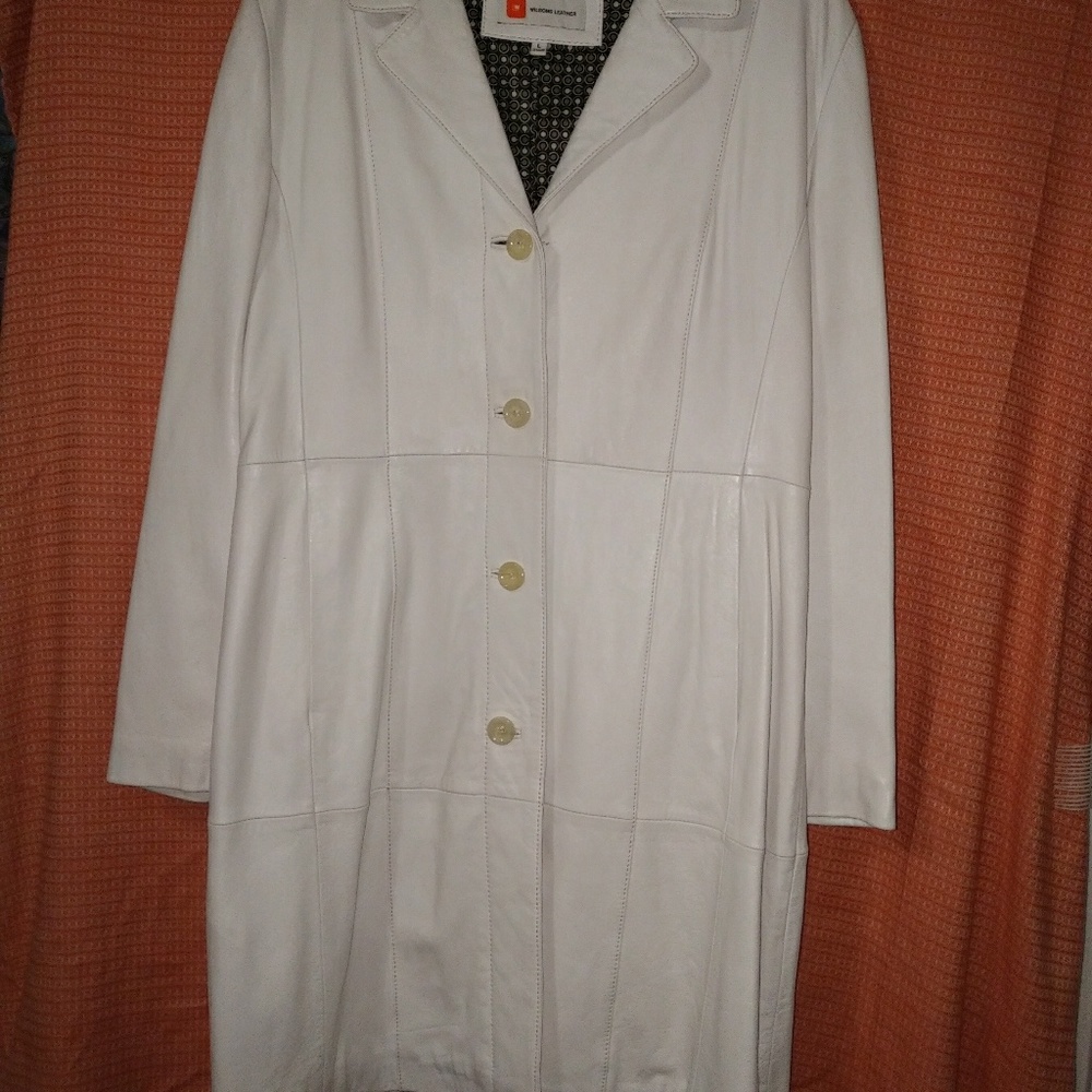 LEATHER !! Wilson's White Leather Coat